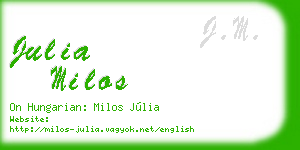 julia milos business card
